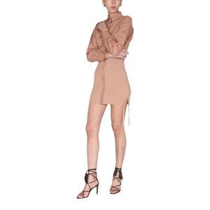 ANDREADAMO Ribbed Knit Shirtdress Women NUDE Dresses